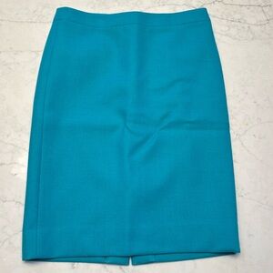 Lk NEW J CREW collection turquoise No. 2 pencil skirt sz 6